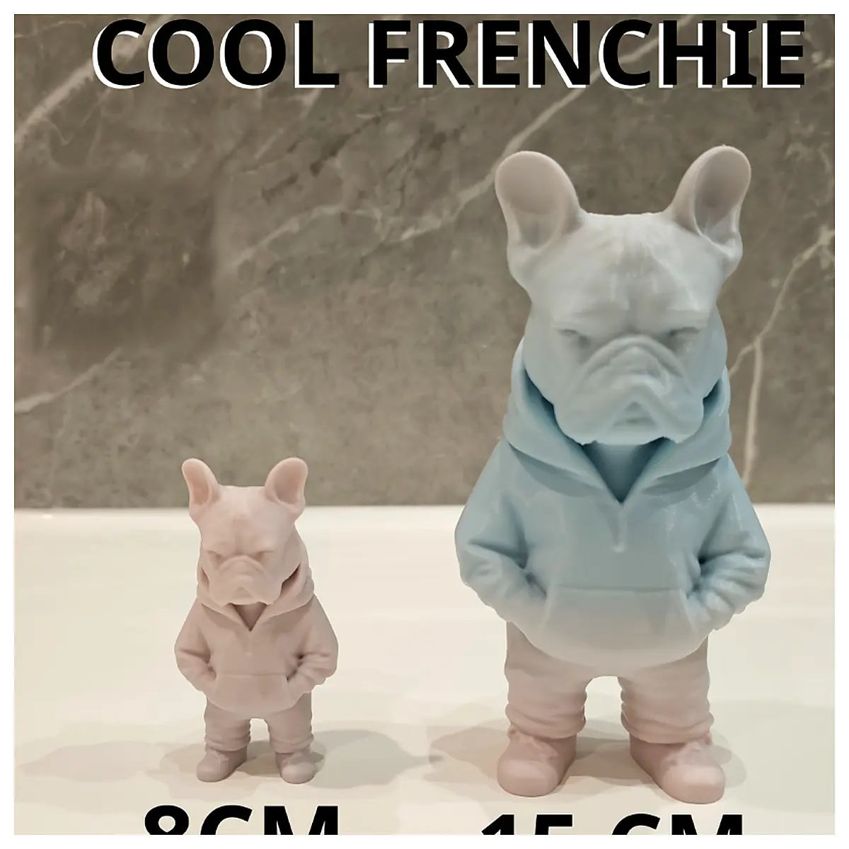 French Bulldog Figurine 3D Realistic Cute Pet Statue Universal Decoration Gift Toy Accessory