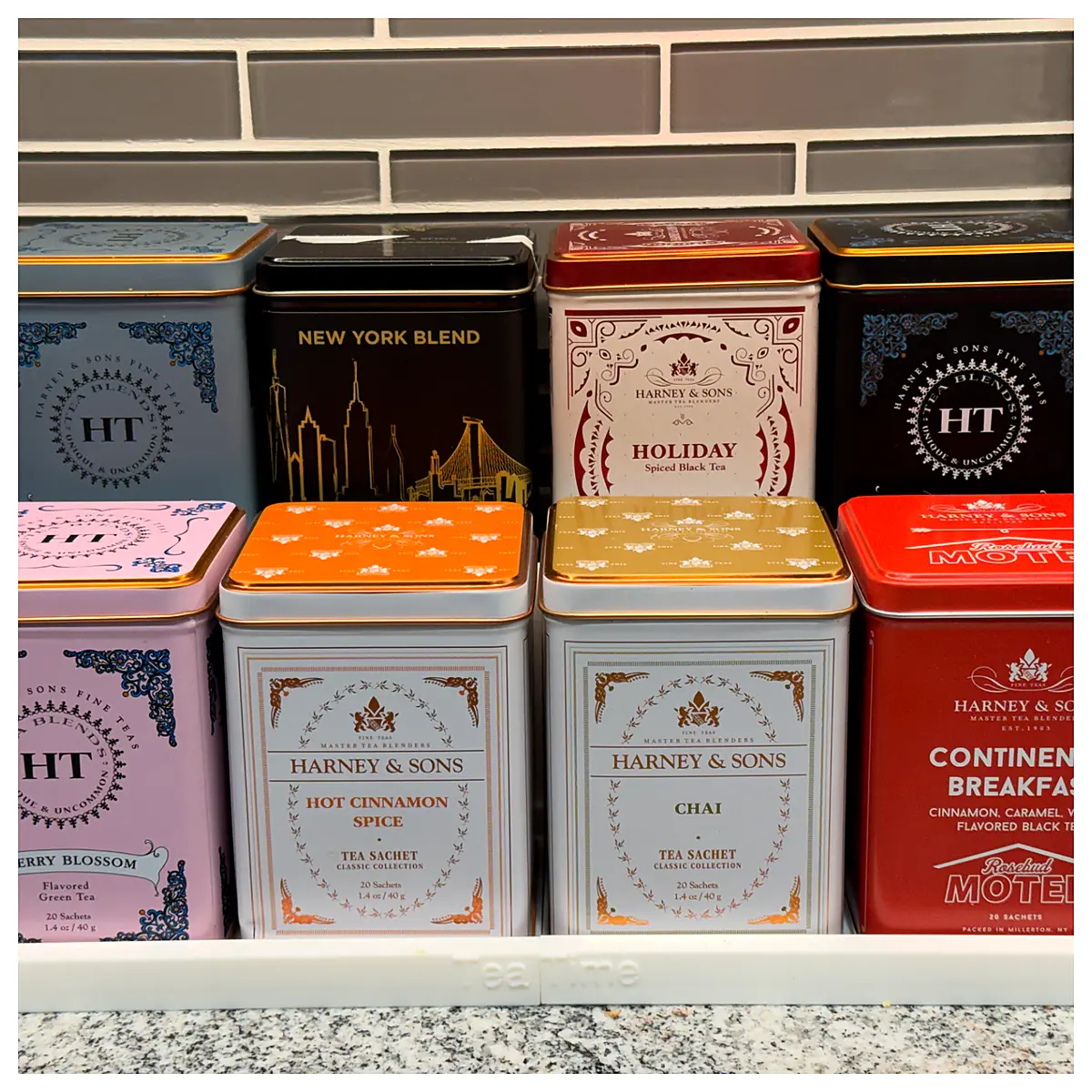 Tea Tin Display Tray Tea Storage Organizer Shelf Display Stand Tea Accessories Decoration