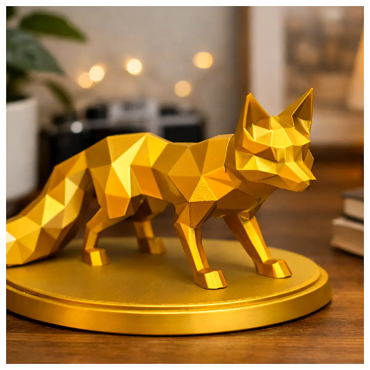Low Poly Fox 3D Print Model Download Sculpture Art Figure Desktop Decor IoT
