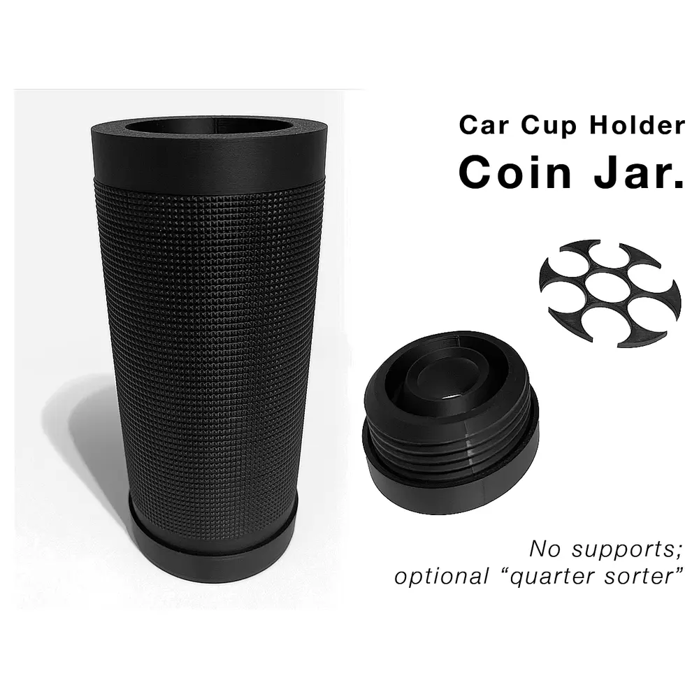 Car Cup Holder Coin Jar Quarter Sorter Universal Auto Organizer Parts Accessories