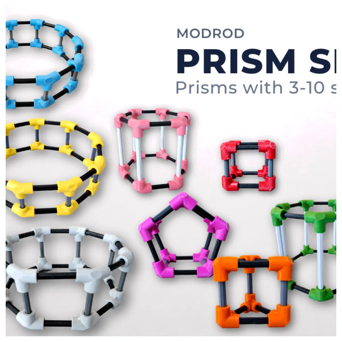 Modular Polygon Prisms STEM Building Kit Geometry Blocks Construction Set Parts Accessories Learning Toys