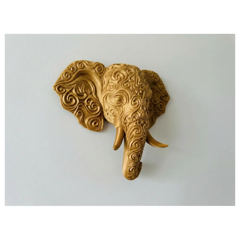 Hindu Elephant Wall Art Decor Elephant Sculpture Wall Hanging Religious Art Decor Spiritual Wall Art
