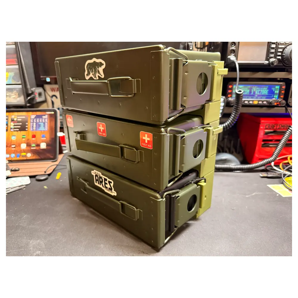 Multi Tier Ammo Can Shelves Military Storage Parts Organizer Display Case