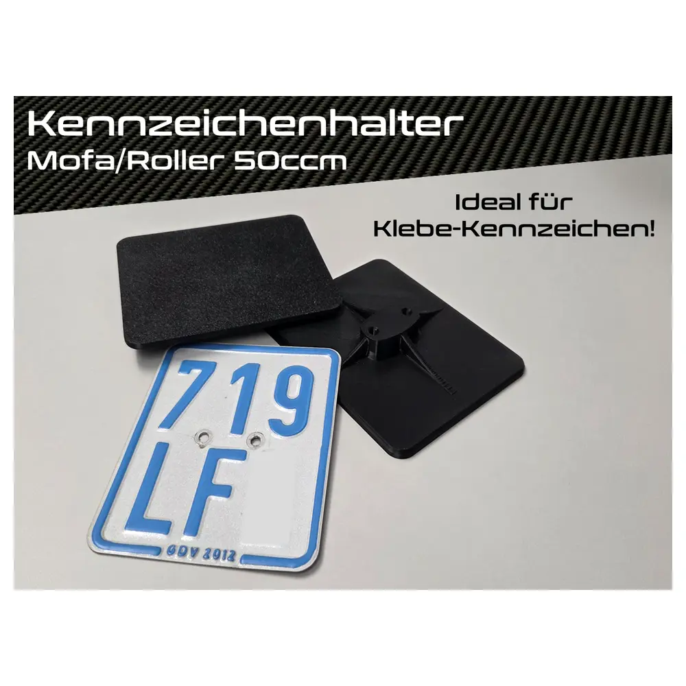 Moped Scooter License Plate Holder Adhesive Mount Repair Parts Installation Support