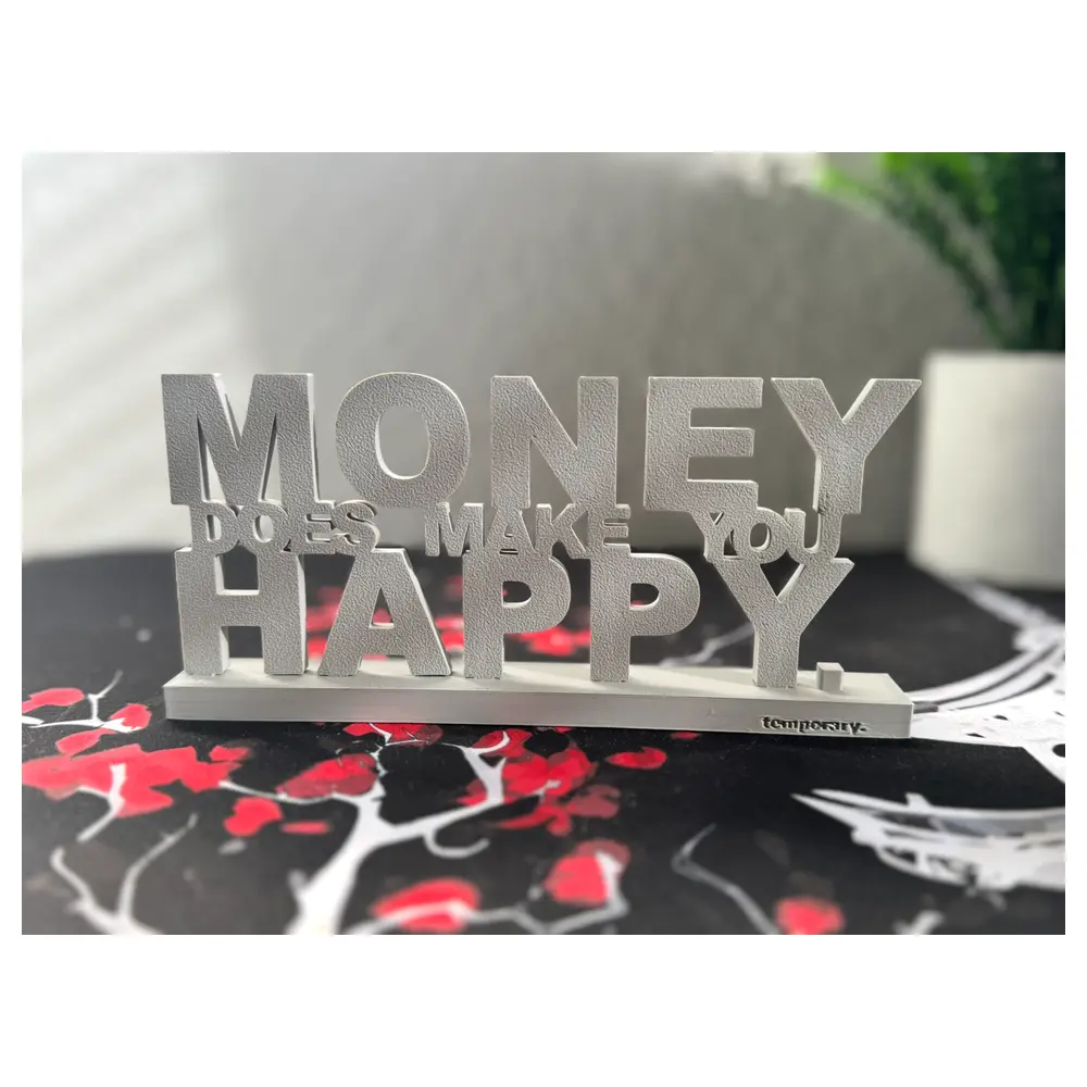 Money Makes You Happy Desk Sign Motivation Quote Success Inspiration Office Decor Positive Affirmation
