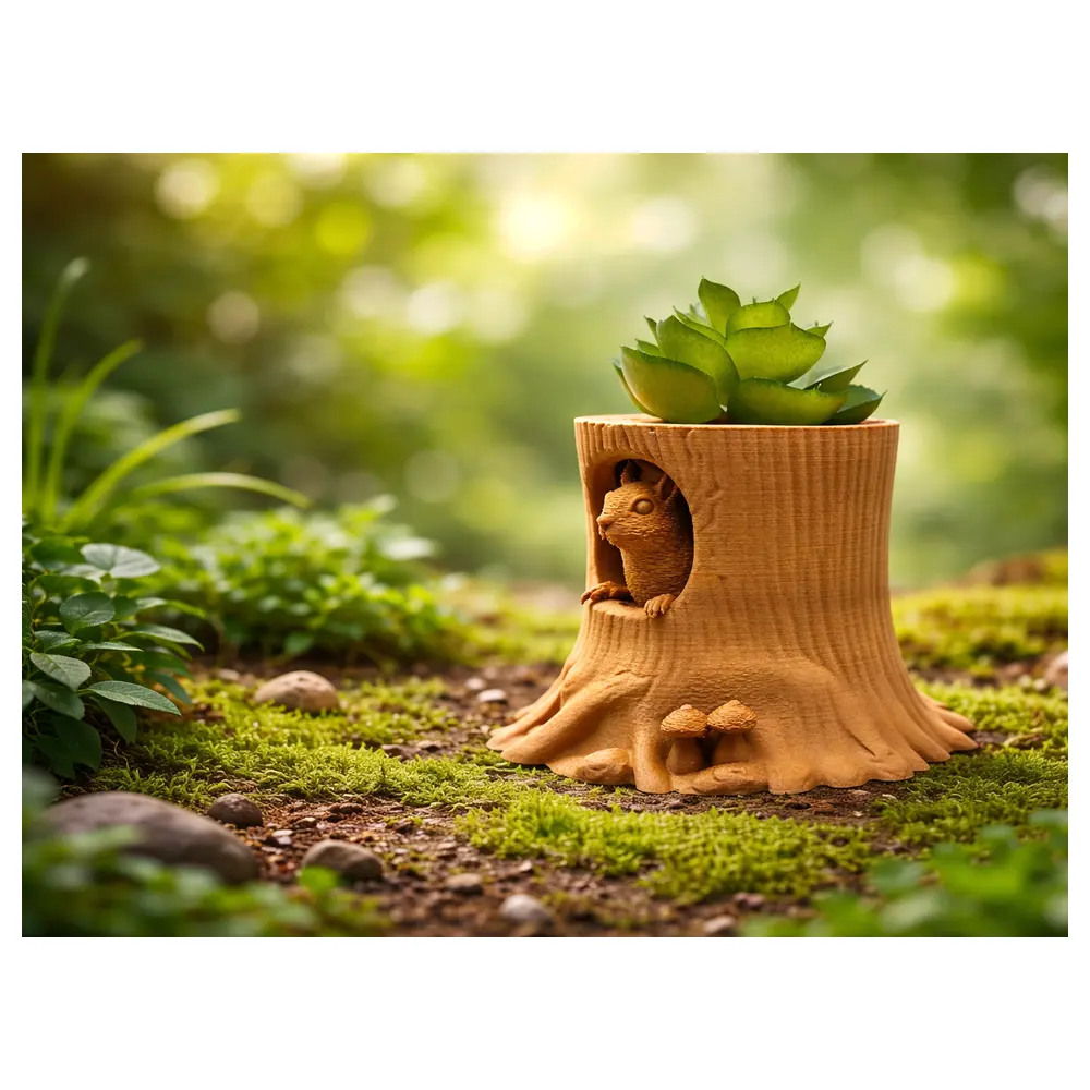 Squirrel Planter Pot Outdoor Garden Bird Feeder Pet Decoration Plant Care Watering Supplies