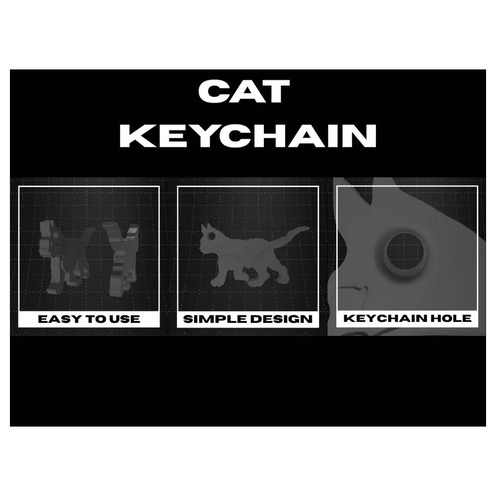 Cat Keychain Cute Animal Pet Memorial Gift Car Charm Phone Accessory Replacement Parts