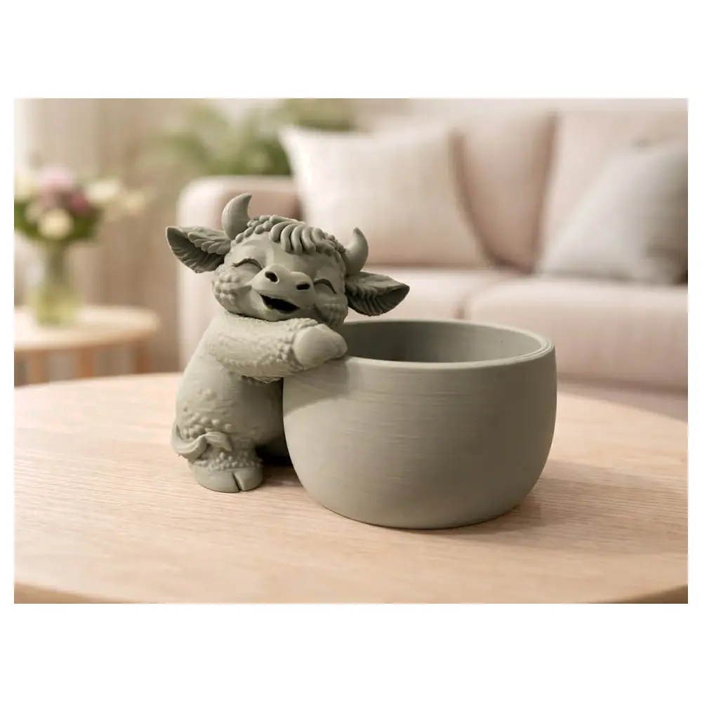 Highland Cow Bowl Ceramic Dish Kitchenware Restaurant Supplies Durable Modern Sale