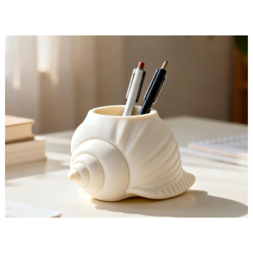 Seashell Pen Holder Multi Purpose Decor Creative Home Accent Office Desk Organizer Supplies