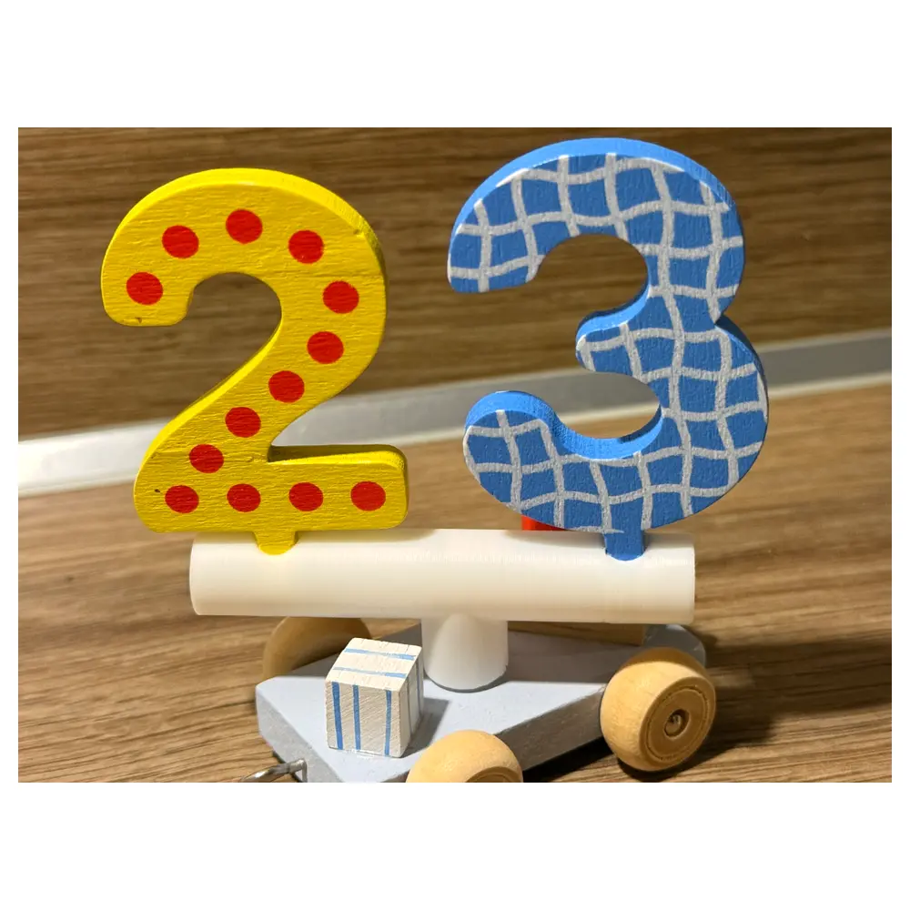 Goki Birthday Train 2 Number Cars Track Toys Train Parts Kids Birthday Gift Track Game