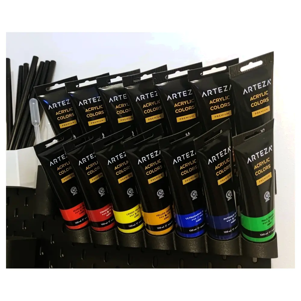 Acrylic Paint Tube Rack Holder Support Pipe Stand Wall Mounting Organizer Storage System