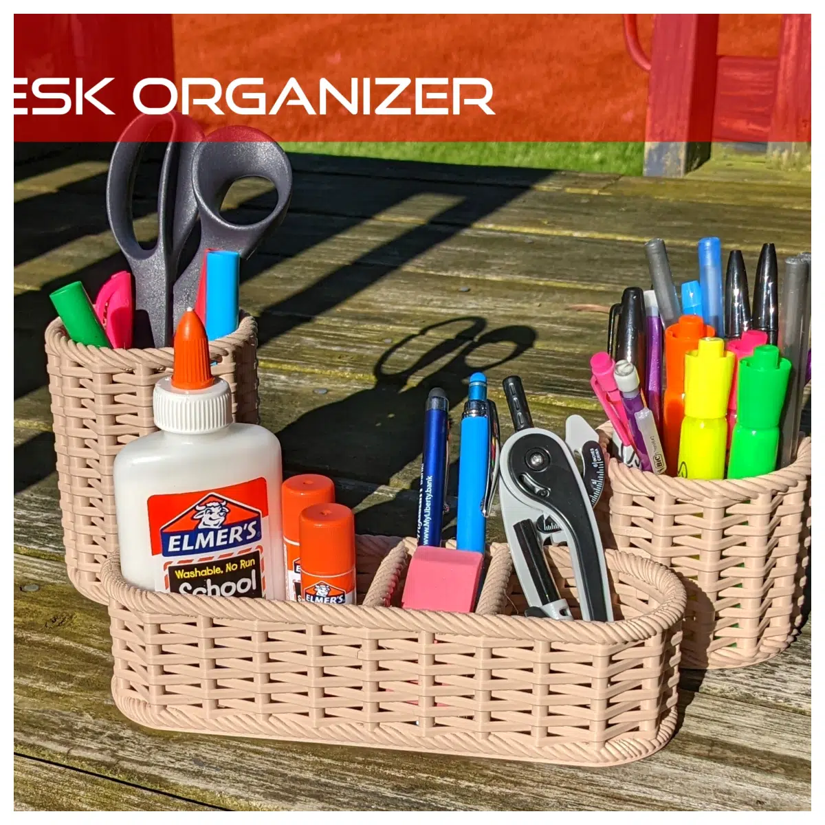 Woven Desktop Organizer Desk Storage Solution Creative Home Organizer Box Multi Function Desk Storage Lazy Person Organizer Tool