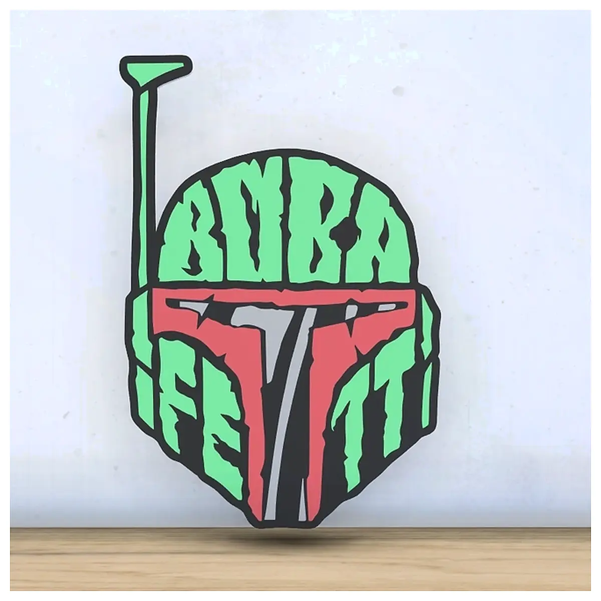 Word Wall Art Boba Fett Layered Mural Decor Wall Art Hanging Decor Star