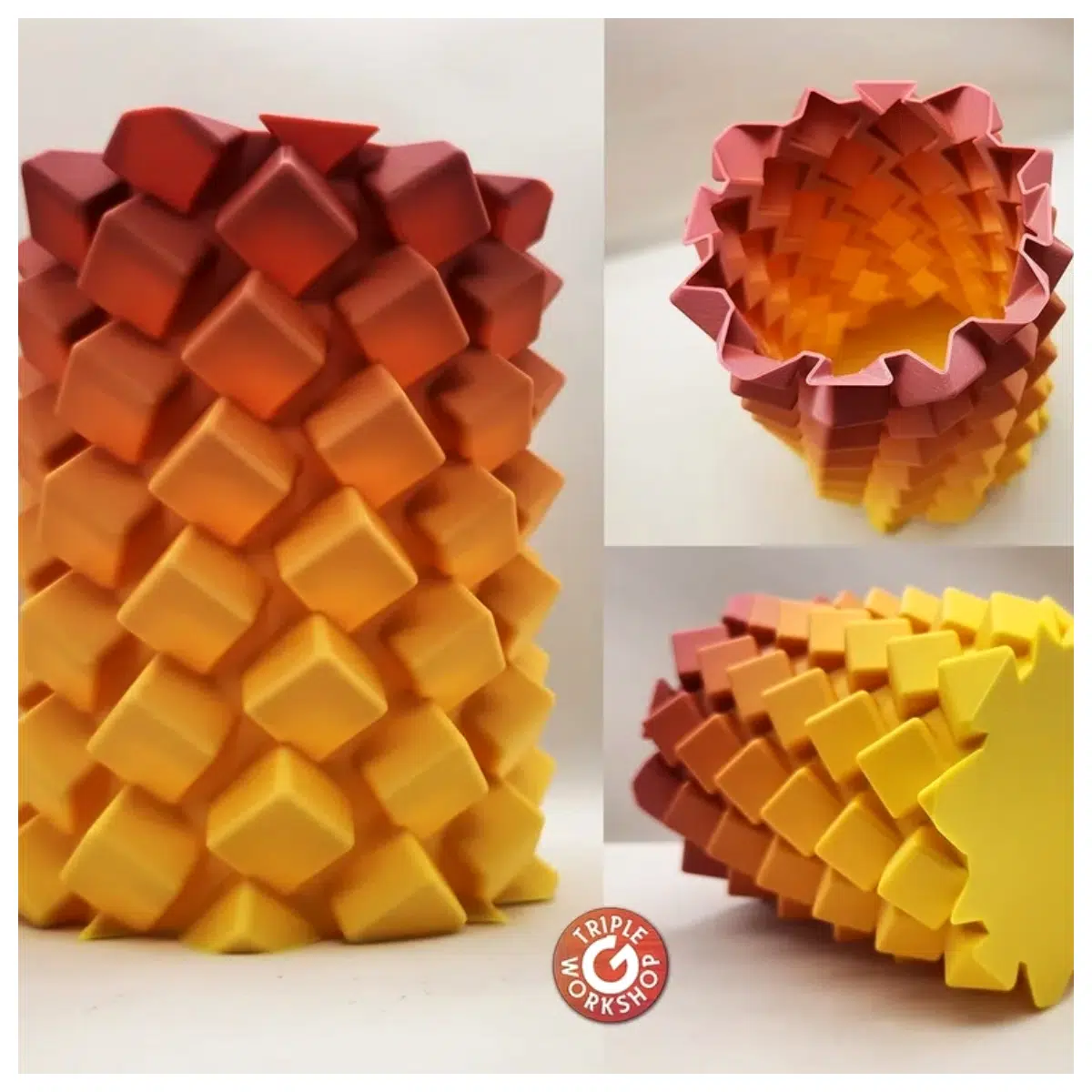 Square Candy Spiral Vase Creative Decorative Object Versatile Display Piece Candy Shape Spiral Vase Decorative Art