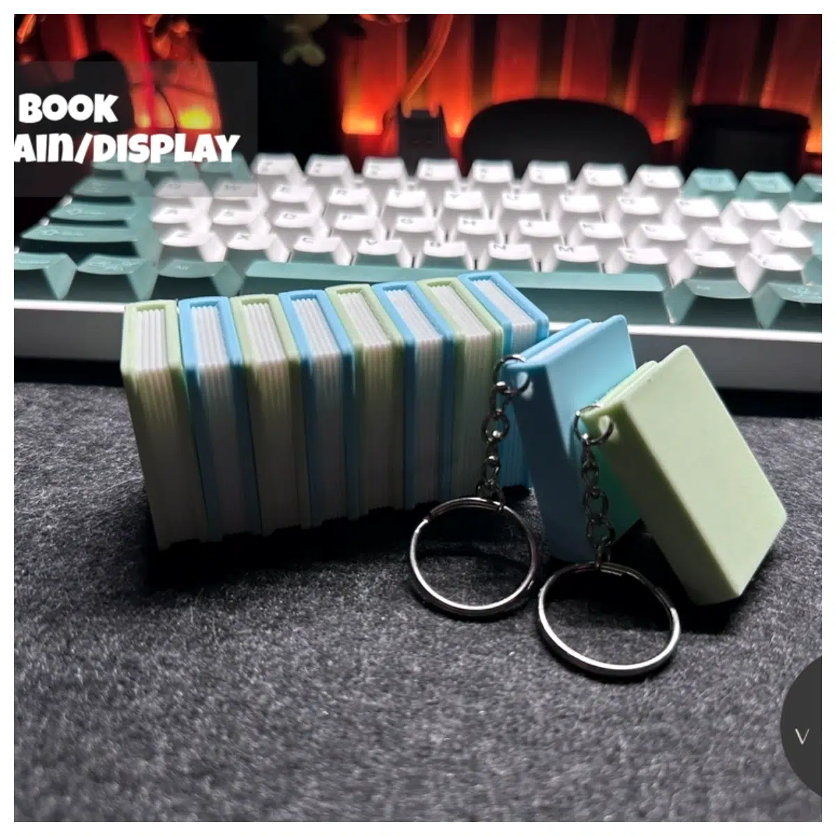 Book Keychain Display Decorative Keychains Book Memorials Collection Gifts Souvenirs
