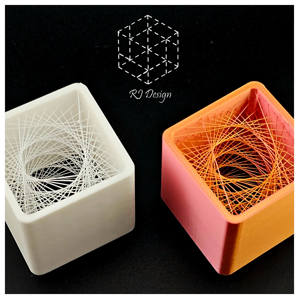 Floating Wireframe Cube 3D Model Dynamic Effects Creative Decoration Visual Effects 3D Printing