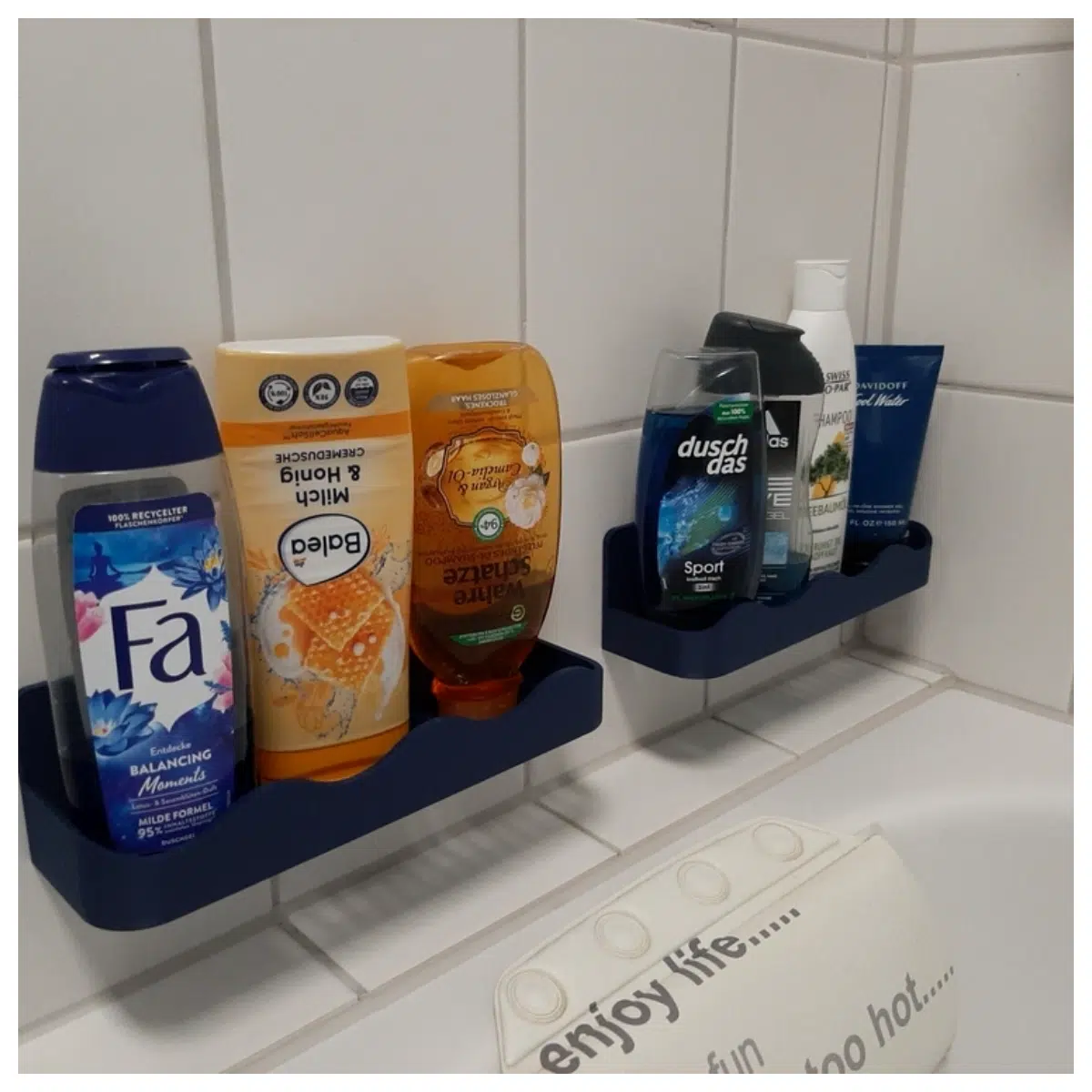Bathroom Shampoo Shelf Shower Caddy Organizer Wall Mounted Hair Product Holder Bathroom Cleaning Supplies Storage
