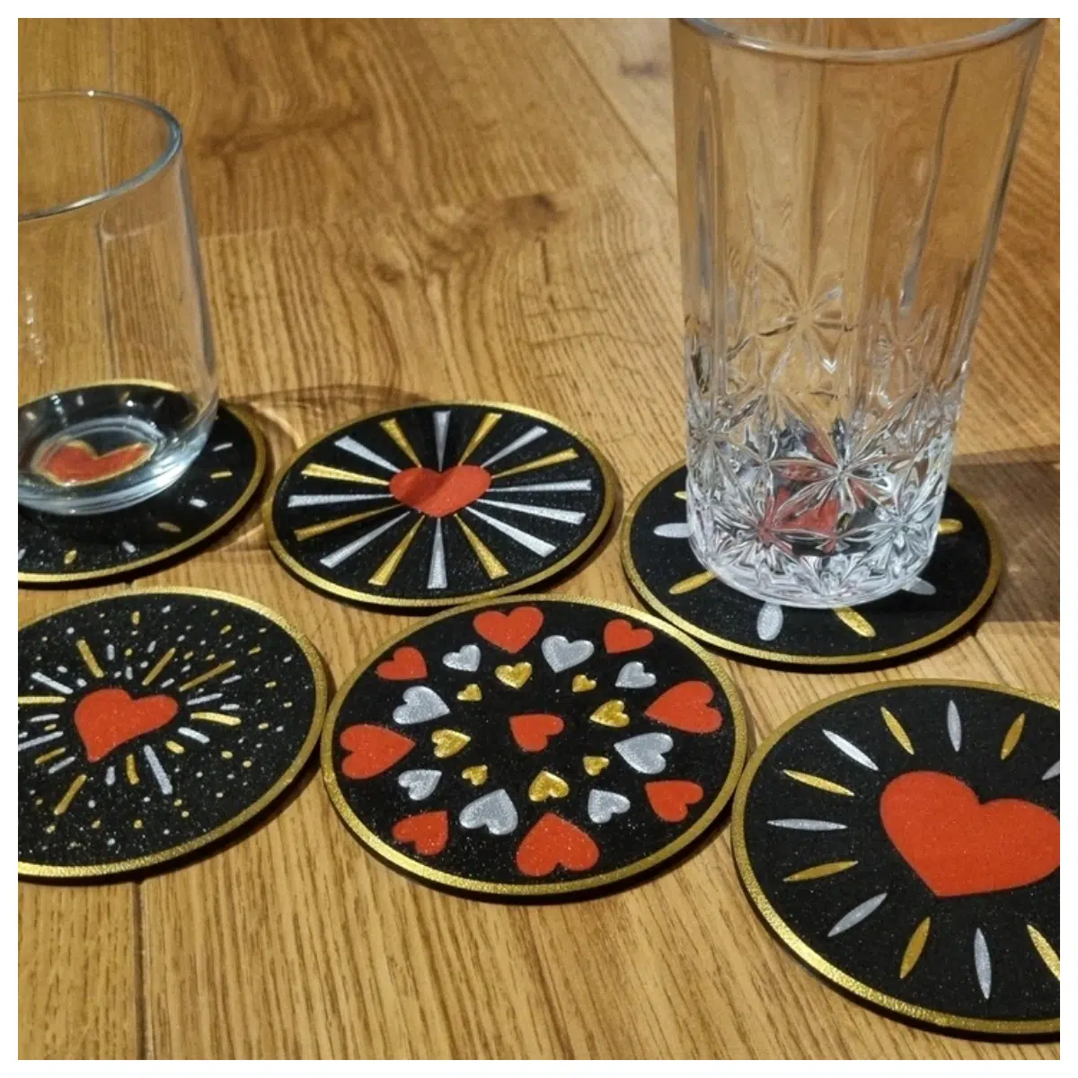 Shaped Coasters Shiny Valentine s Day Gift Decorative Table Mat Gift Idea Home Decor