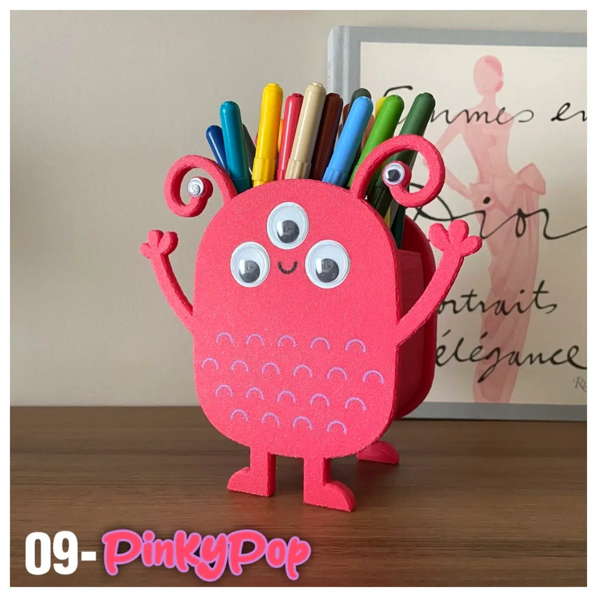 Pen Holder Multi Functional Stand Pink Student Desk Support Pen Case Organizer Coin Holder