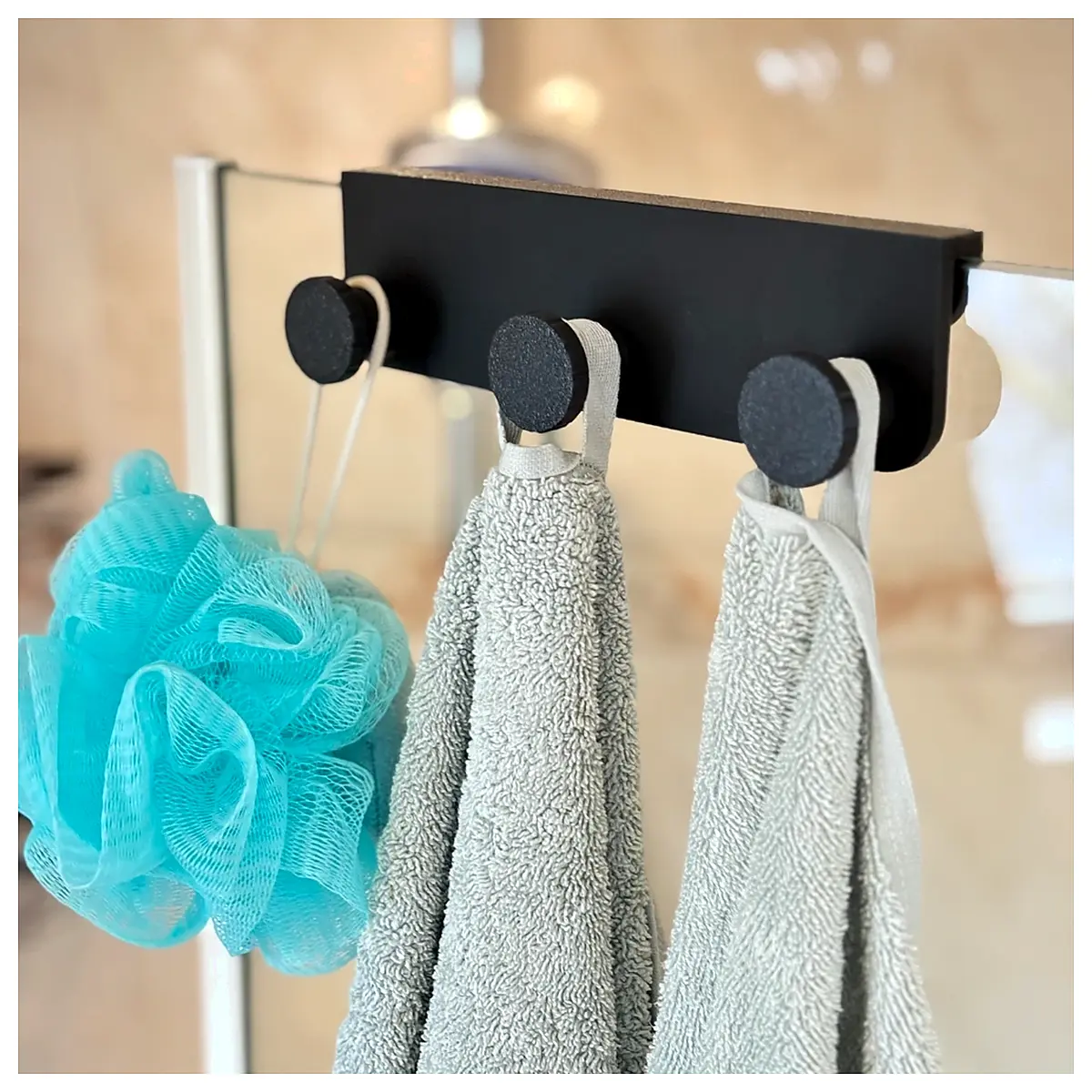 Glass Wall Shelf Support Hanging Towel Rack Bathroom Decor 100 Print No Support
