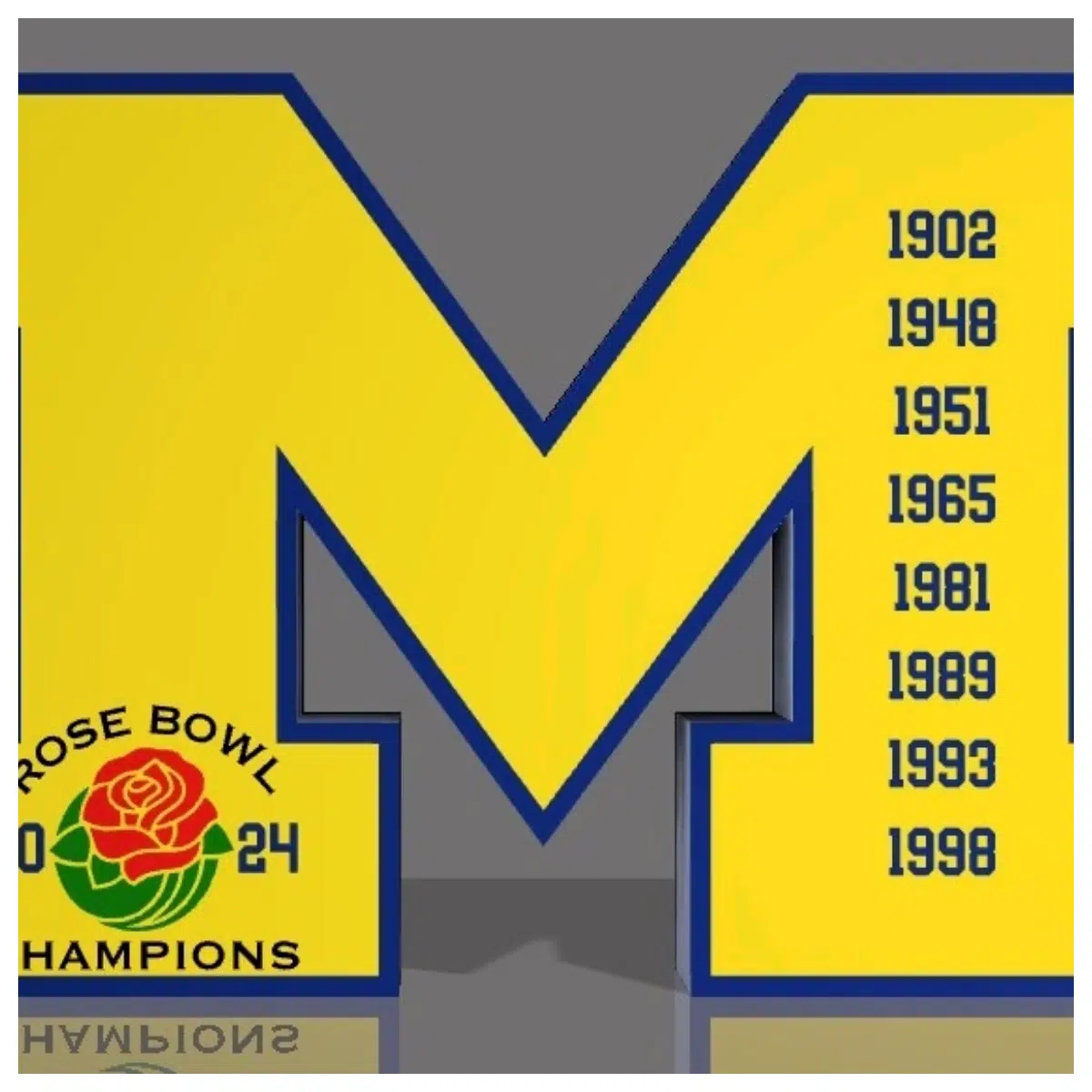 Rose Bowl Sign Michigan University Memorabilia Decoration Sports Collectibles Rose Bowl Souvenir