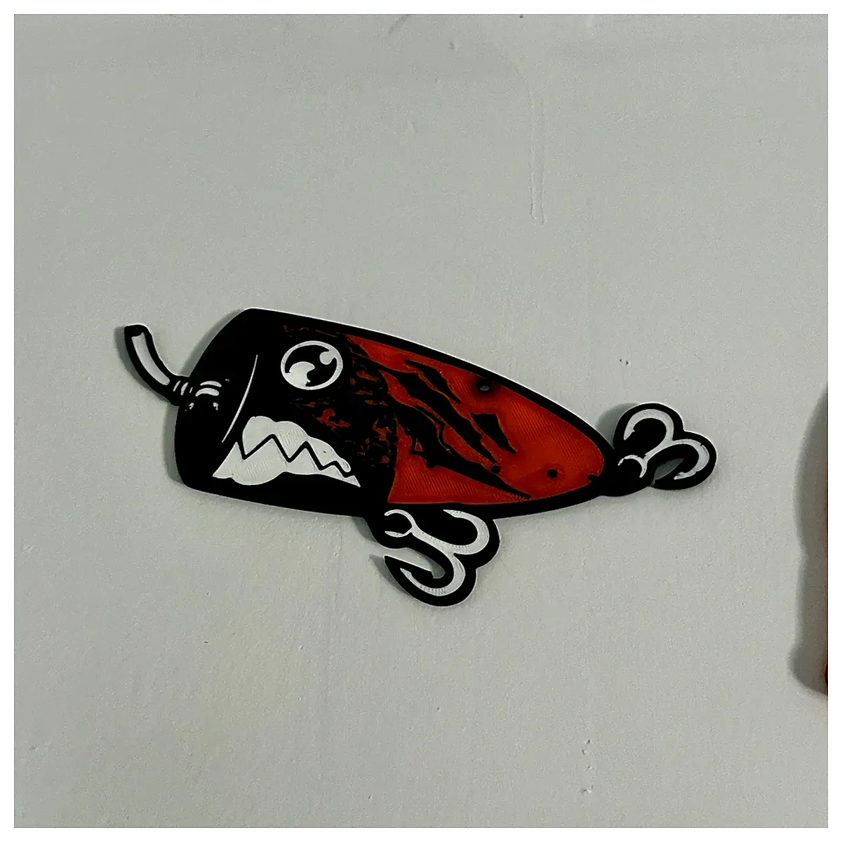 Fish Lure Wall Art 2D Decor Wall Stickers Decorative Panels Creative Art Fish Lure Hanging Art