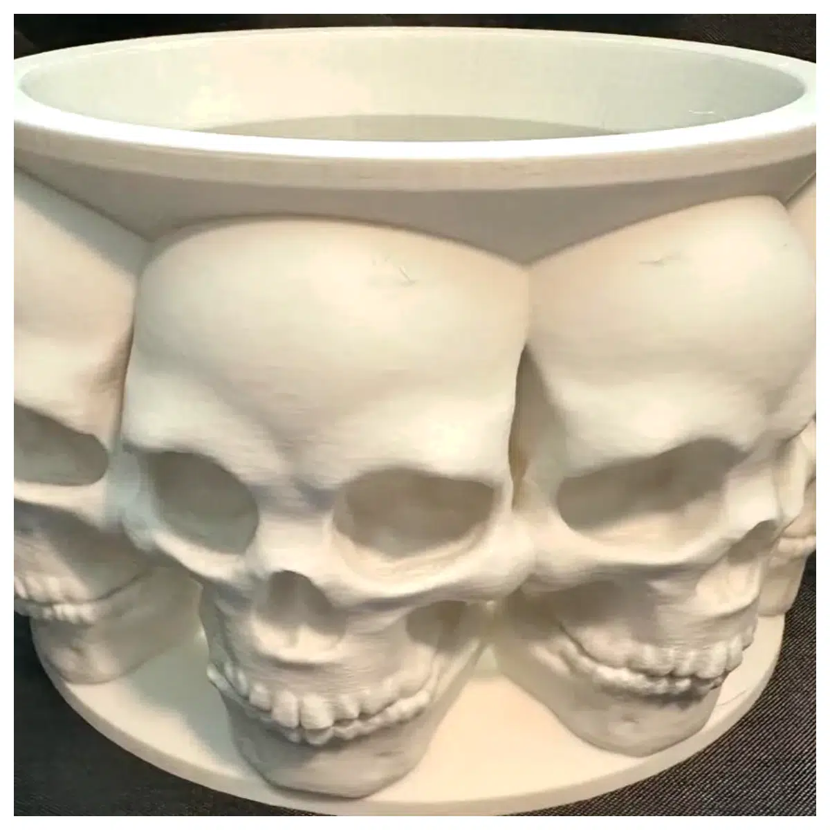 Gothic 360 Degree Skull Flower Pot Bowl 150mm Skull Planter Black Planter Gothic Decor Desktop Flower Vase