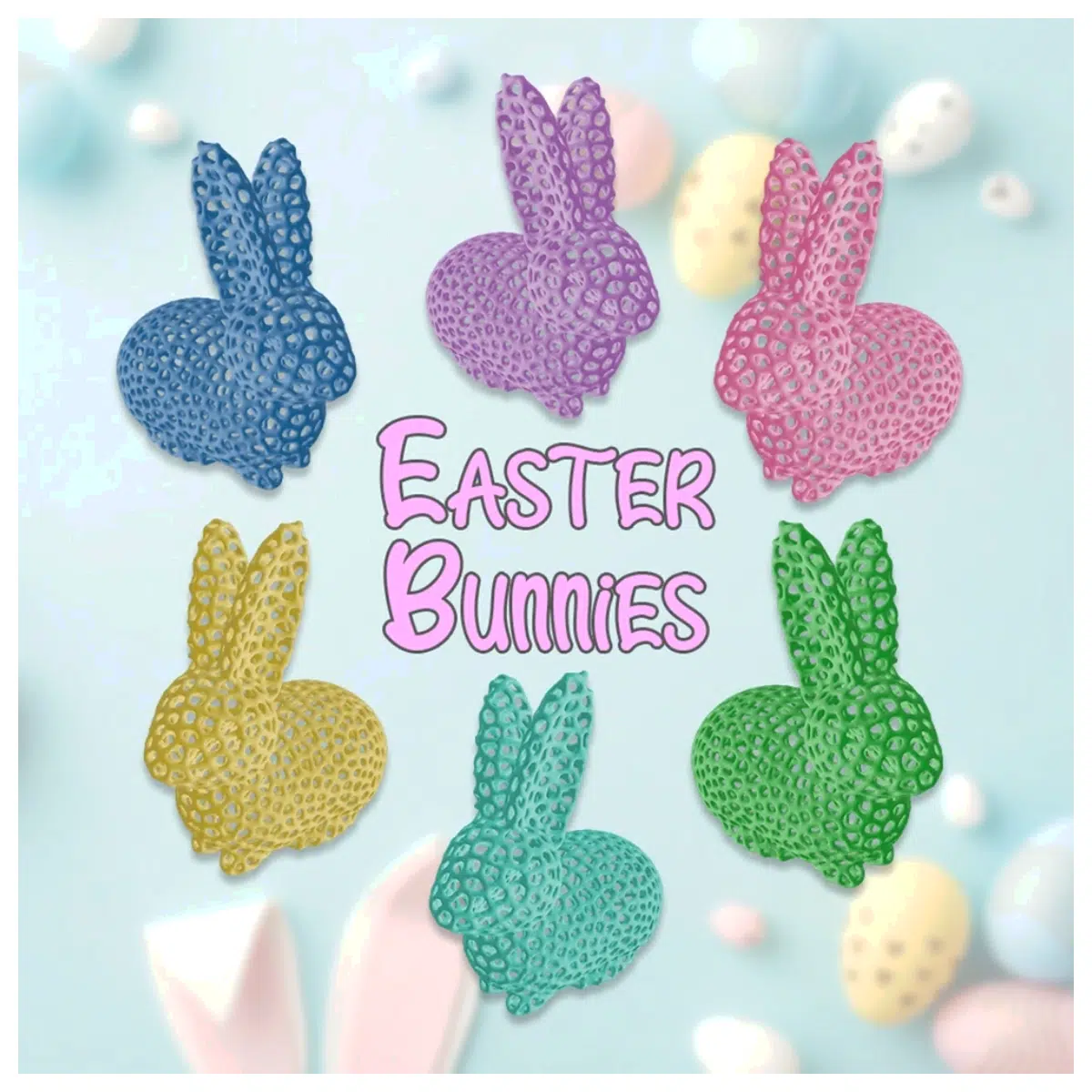 Easter Bunny Pattern 2 Hour Print Voronoi Style Decor Abstract Art Wall Decor Creative Gift