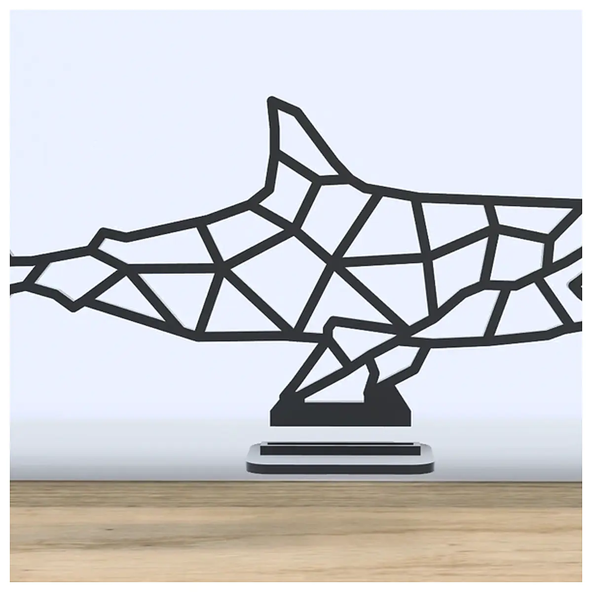 Geometric Shark Model Polyhedron Toys Base Collection 3D Puzzle Shark Figurine Geometry Shark
