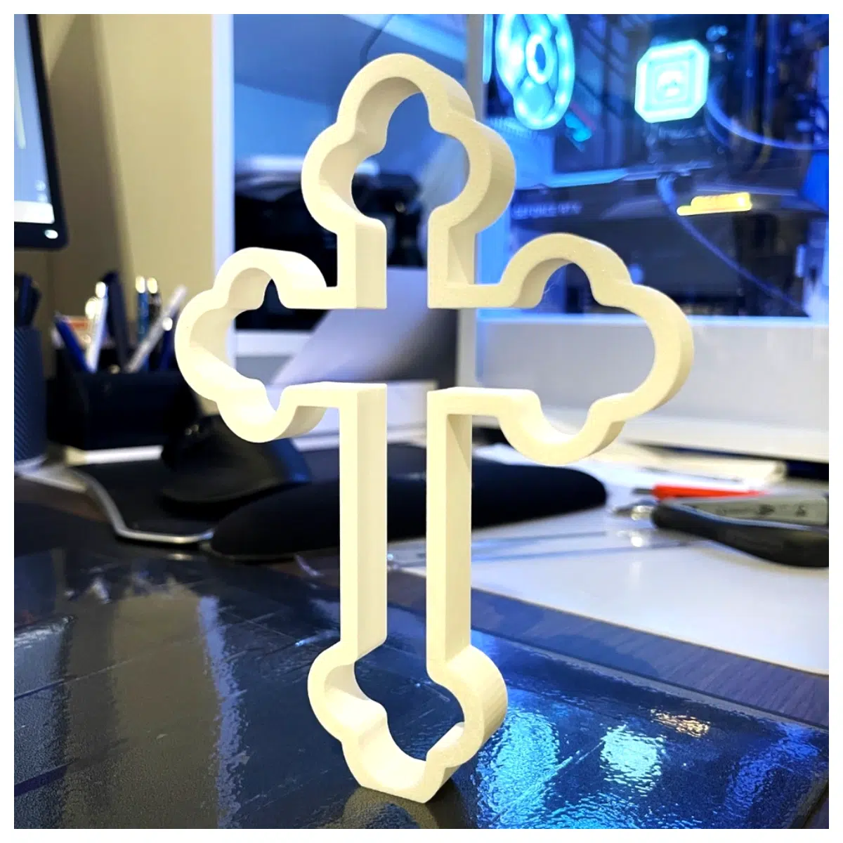 Empty Cross Keychain Religious Symbol Prayer Charm Empty Orthodox Cross Gift Memorial Cross Keyring
