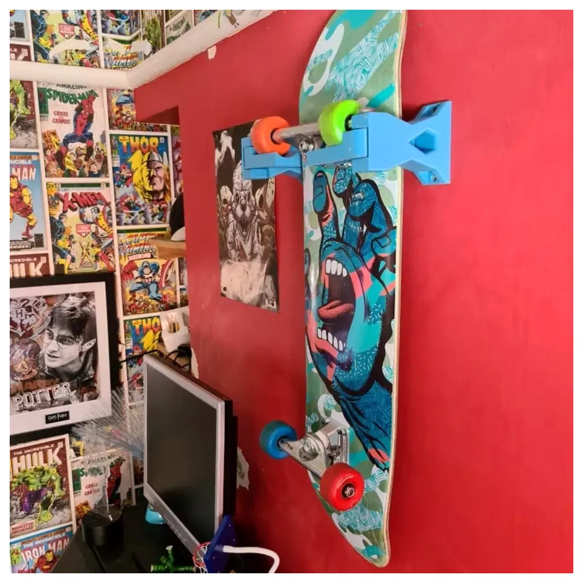 Skate Wall Mount Display Board Artwork Holder Hanging Bracket Wall Decor Skate Deck Display