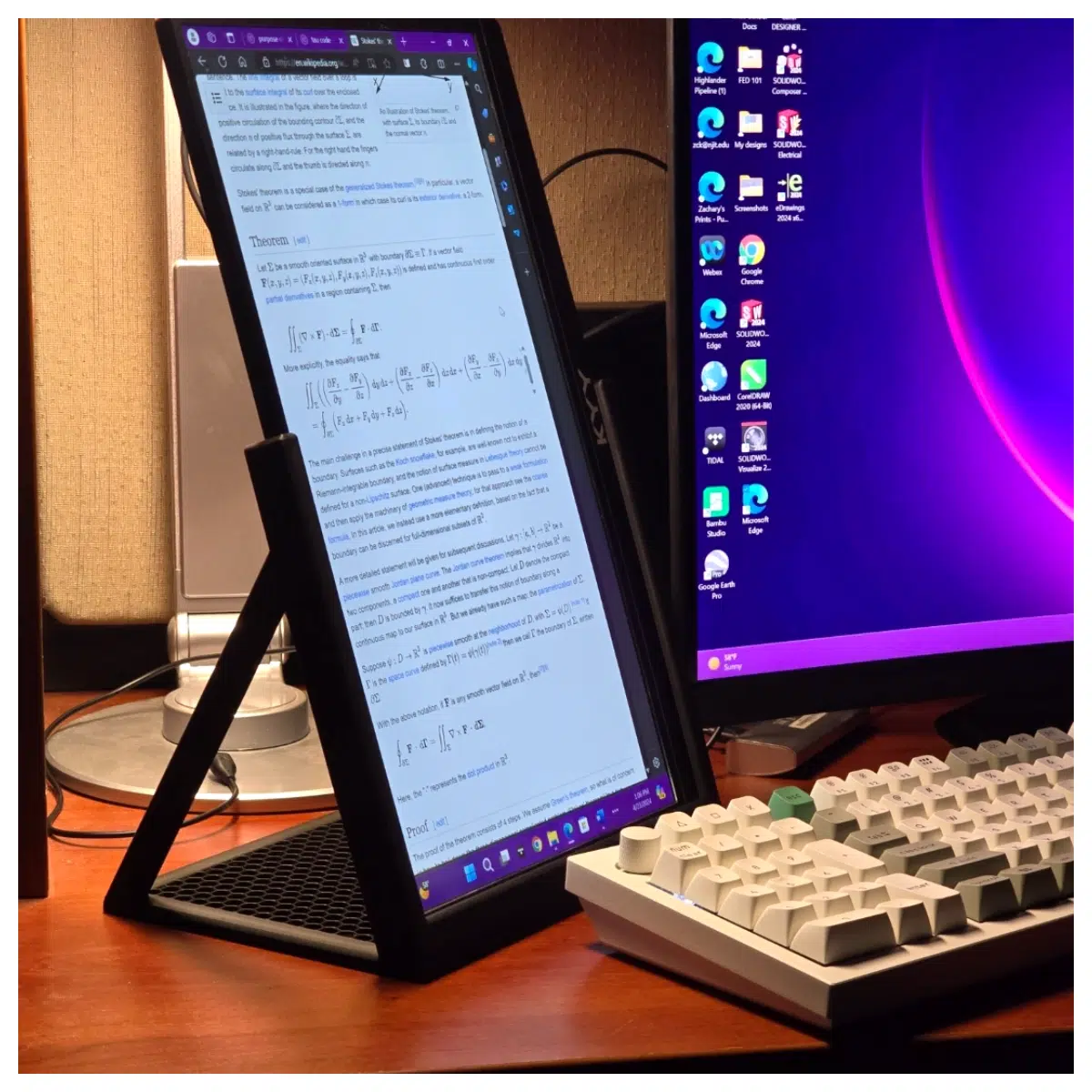 Portable Monitor Stand Adjustable Vertical Desk Mount Screen Holder Computer Monitor Stand Minimalist Design Office Support