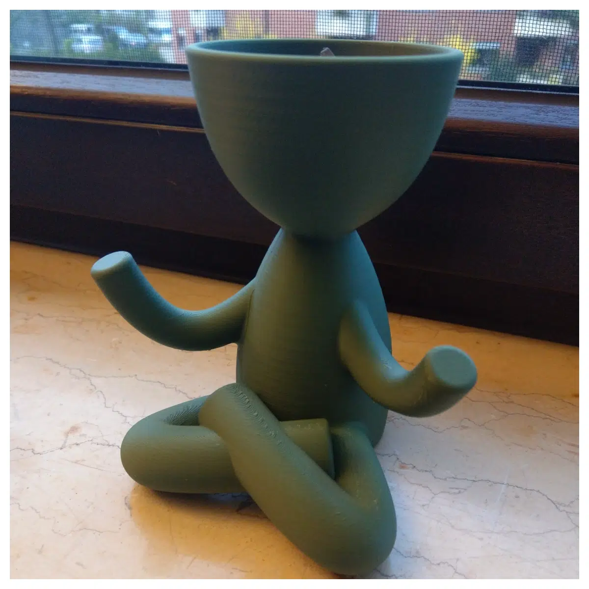Head Skull Flower Pot Yoga Pot Planter Decoration Zen Flower Vase Desktop Green Plants Creative Pot 14 Inch