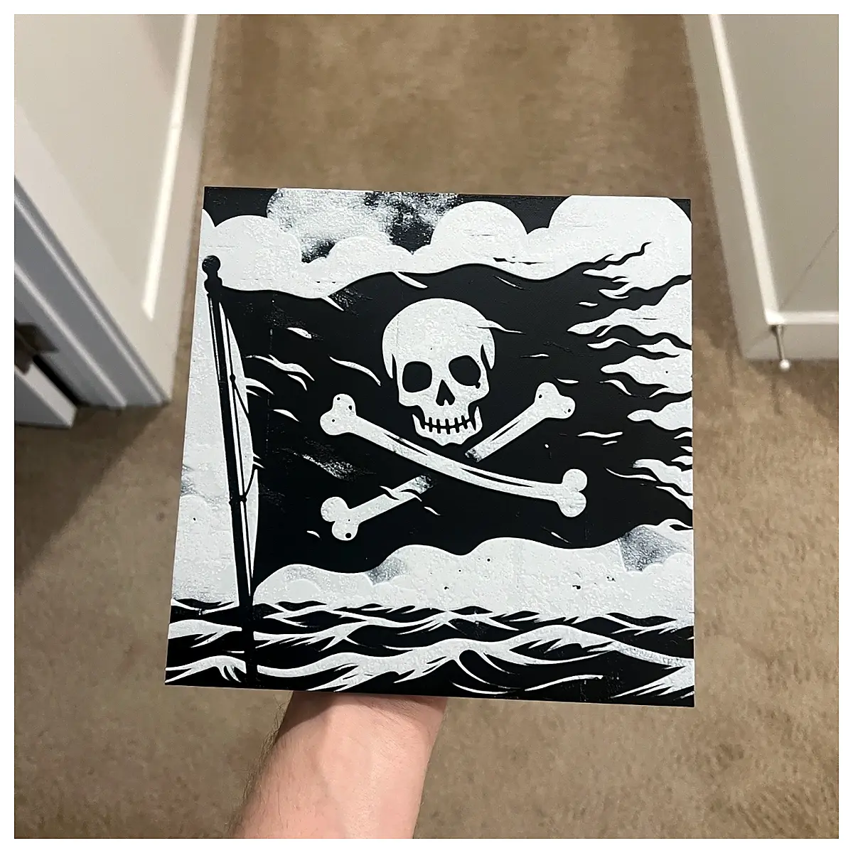 Pirate Flag Wall Art Pirate Flag Decor Wall Hanging Pirate Theme Decor Pirate Ship Decor Art Piece