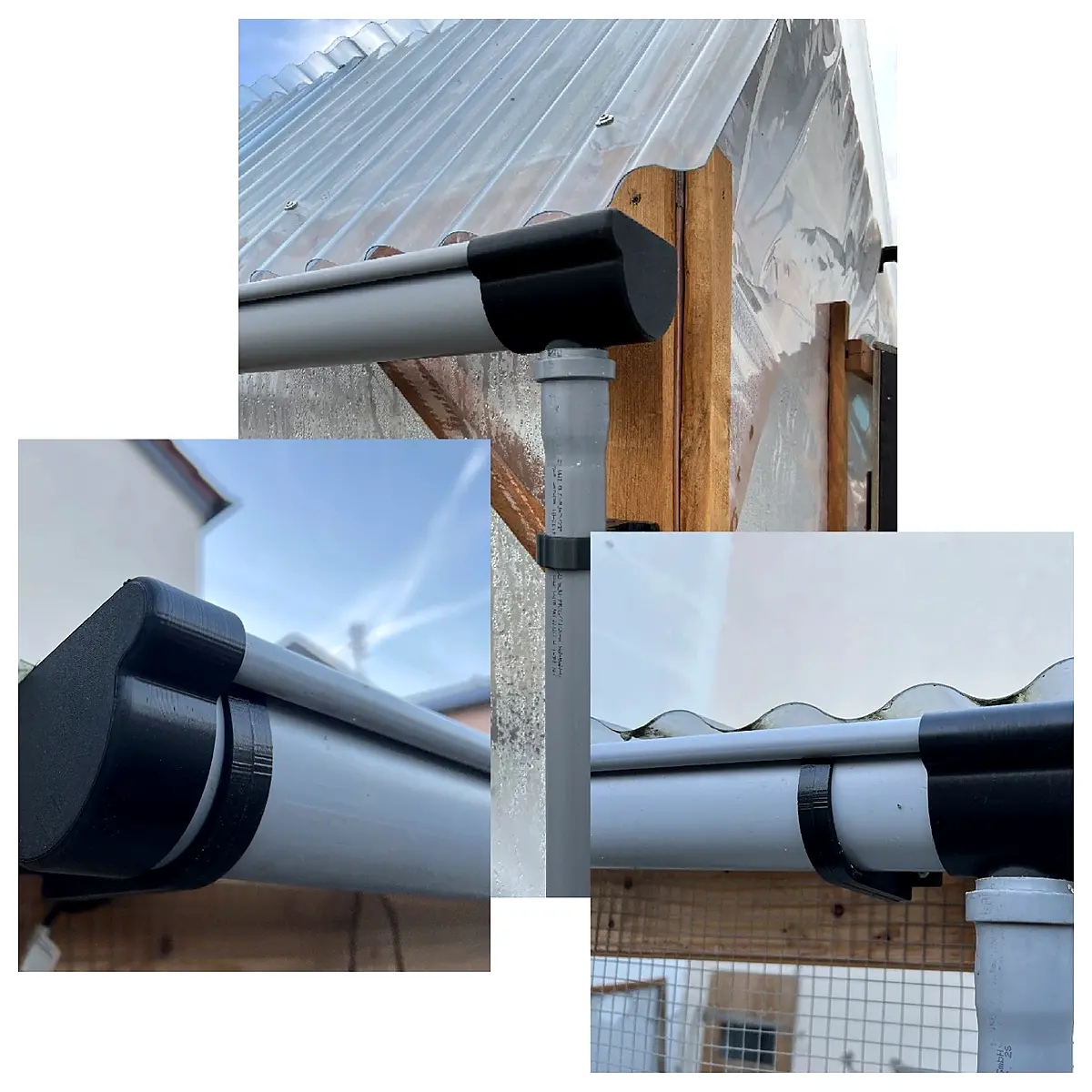Rain Gutters End Fittings 75mm 40mm Pipe Connectors Drainage System Gutter Tubes Leak Repair