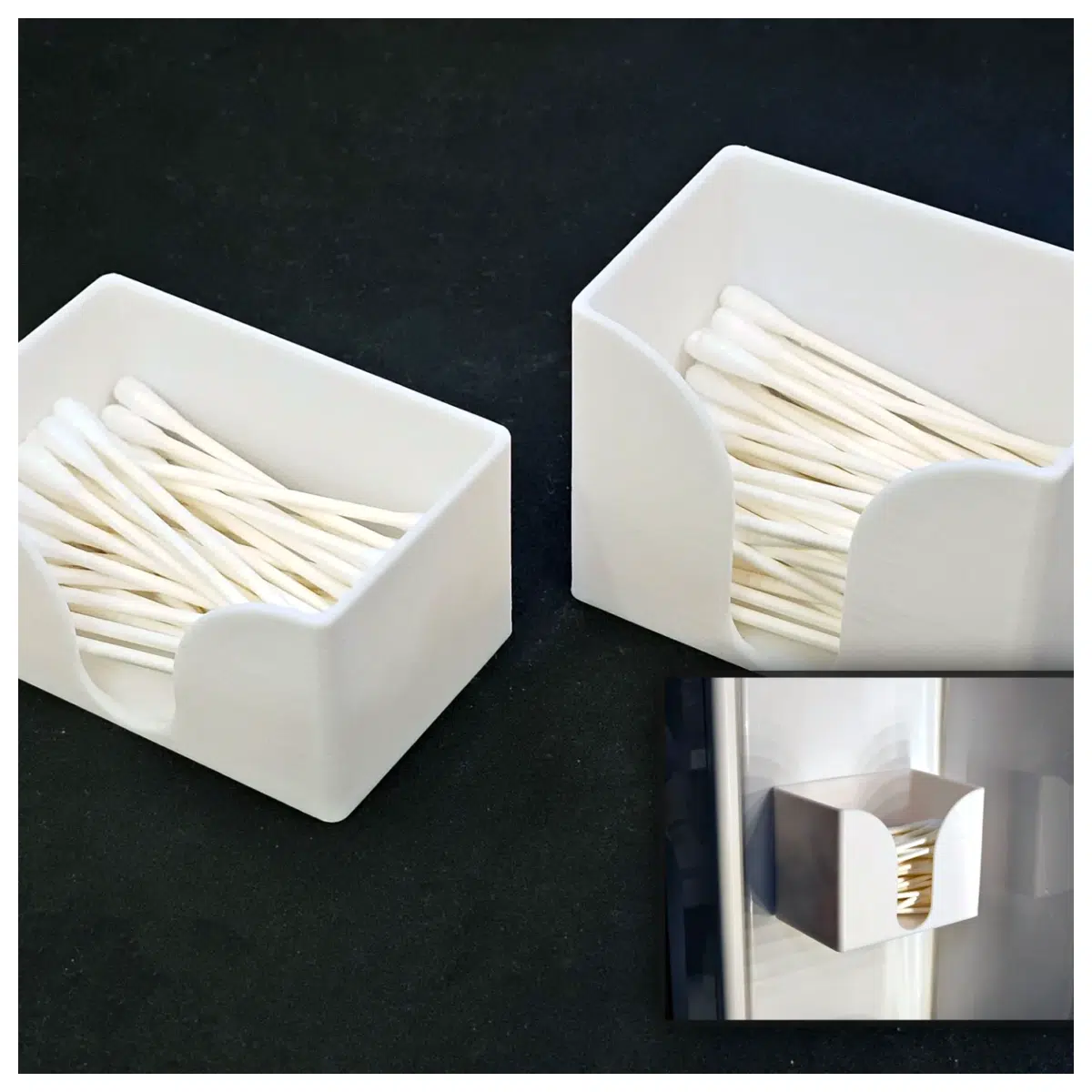 Cotton Swab Holder Wall Mounted Hanger Medium Small Adjustable Stand Storage Bathroom Cleaning Organizer