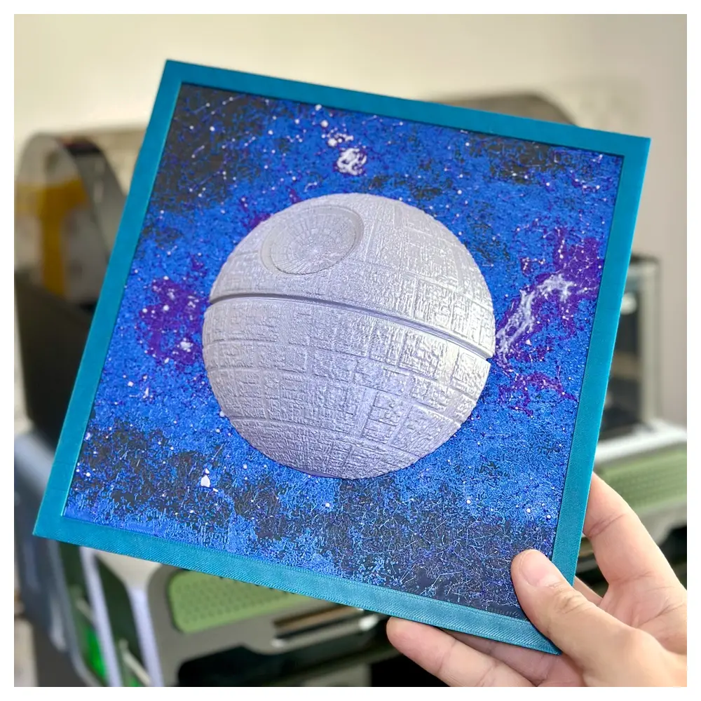 Death Star Frame Wall Decor Star Poster Art Canvas Wall Hanging Starship Art Decor