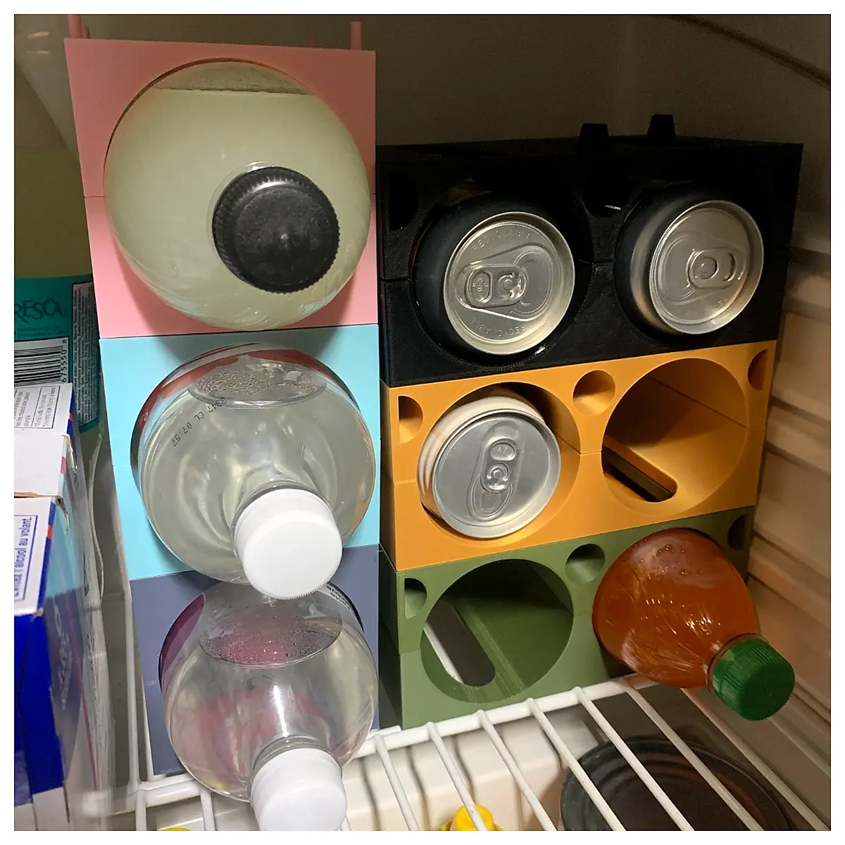 Stacking System for 710500ml Beverage Bottles Cans Auto Save Space Storage Organizer