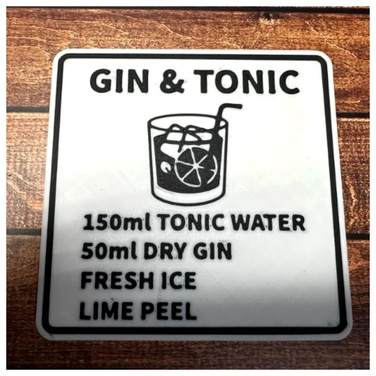 Gin Tonics Recipe Coasters Creative Home Decor Kitchen Mats Drink Coasters Decorative Pads