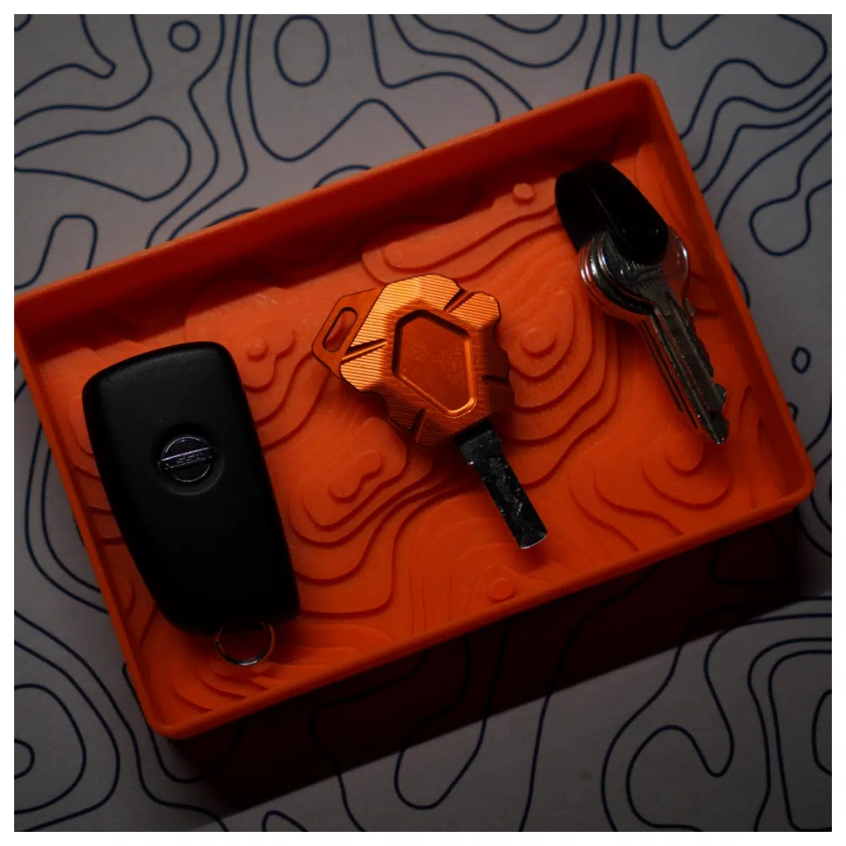 Modern Terrain Key Tray Expandable Car Key Holder Organizer Auto Accessory Key Rack Vehicle Decoration Smart Storage