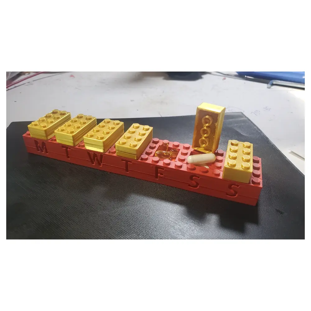 Building Block Pill Box Block Toys Block Construction 7 Day Build Toy Box Block Sets