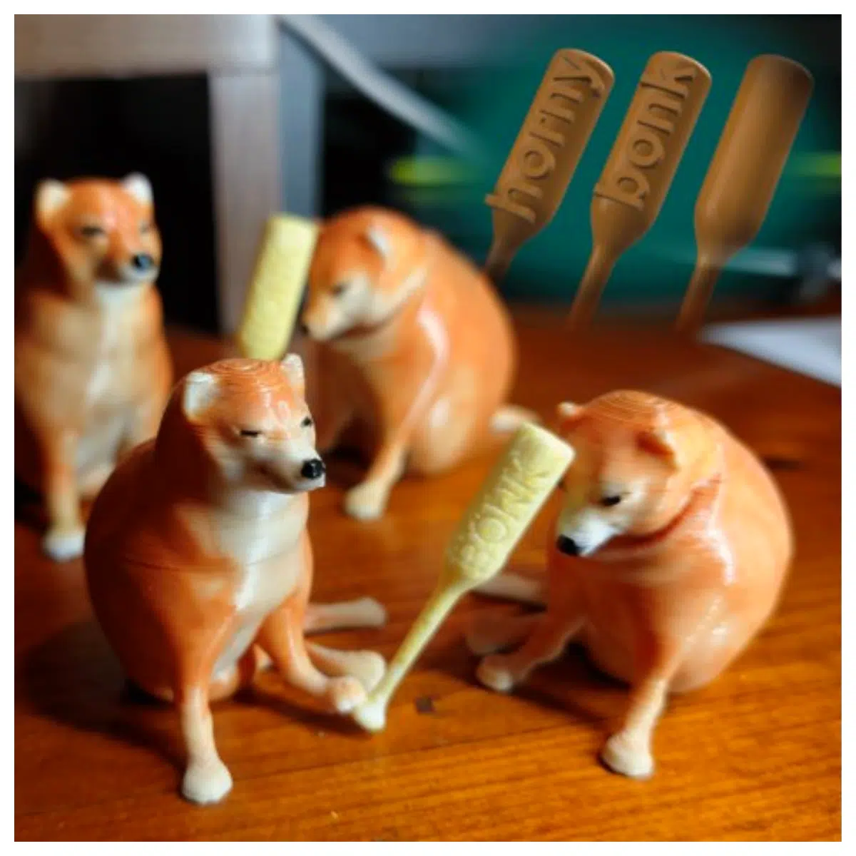 meme stick dog head knock funny viral gif sticker