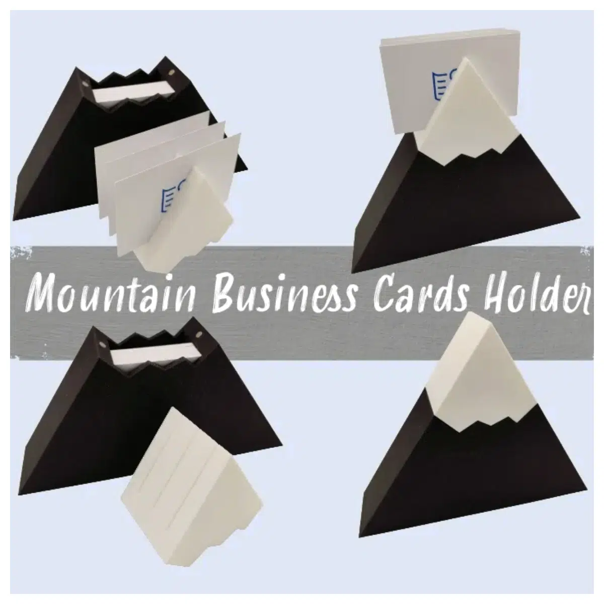 Mountain Shaped Business Card Holder Organizer Folder Paper File Box Simple Desktop Storage Ideal for Business Use