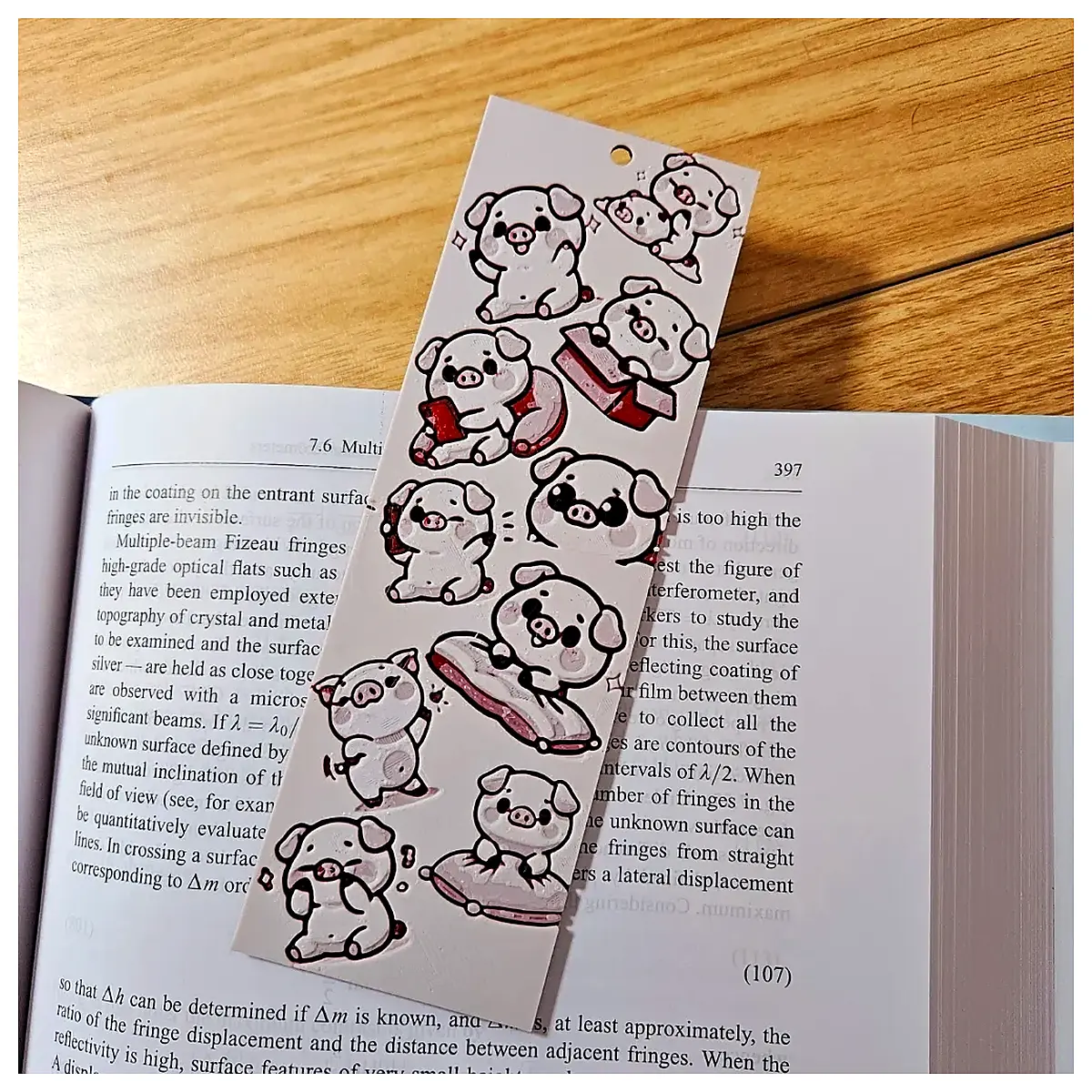 Cute Bookmark Pink Pig Writing Accessories Book Decoration Paper Book Gift Binding Supplies