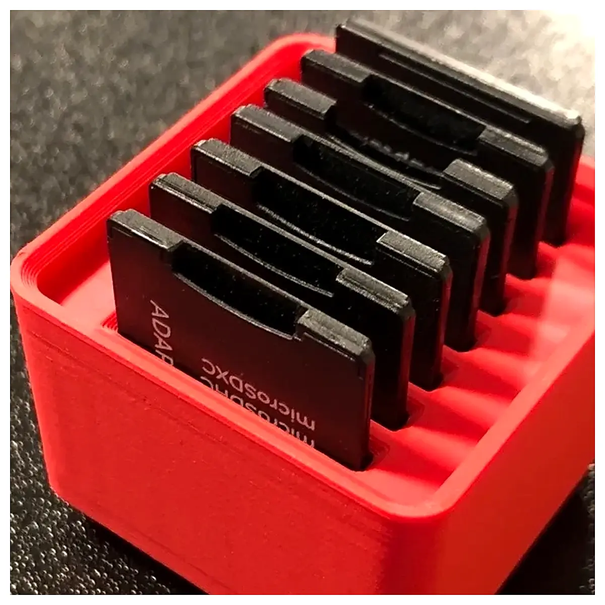 Gridfinity 1x1x4 SD Card Holder 7 Standard SD Cards Storage Accessories Card Organizer