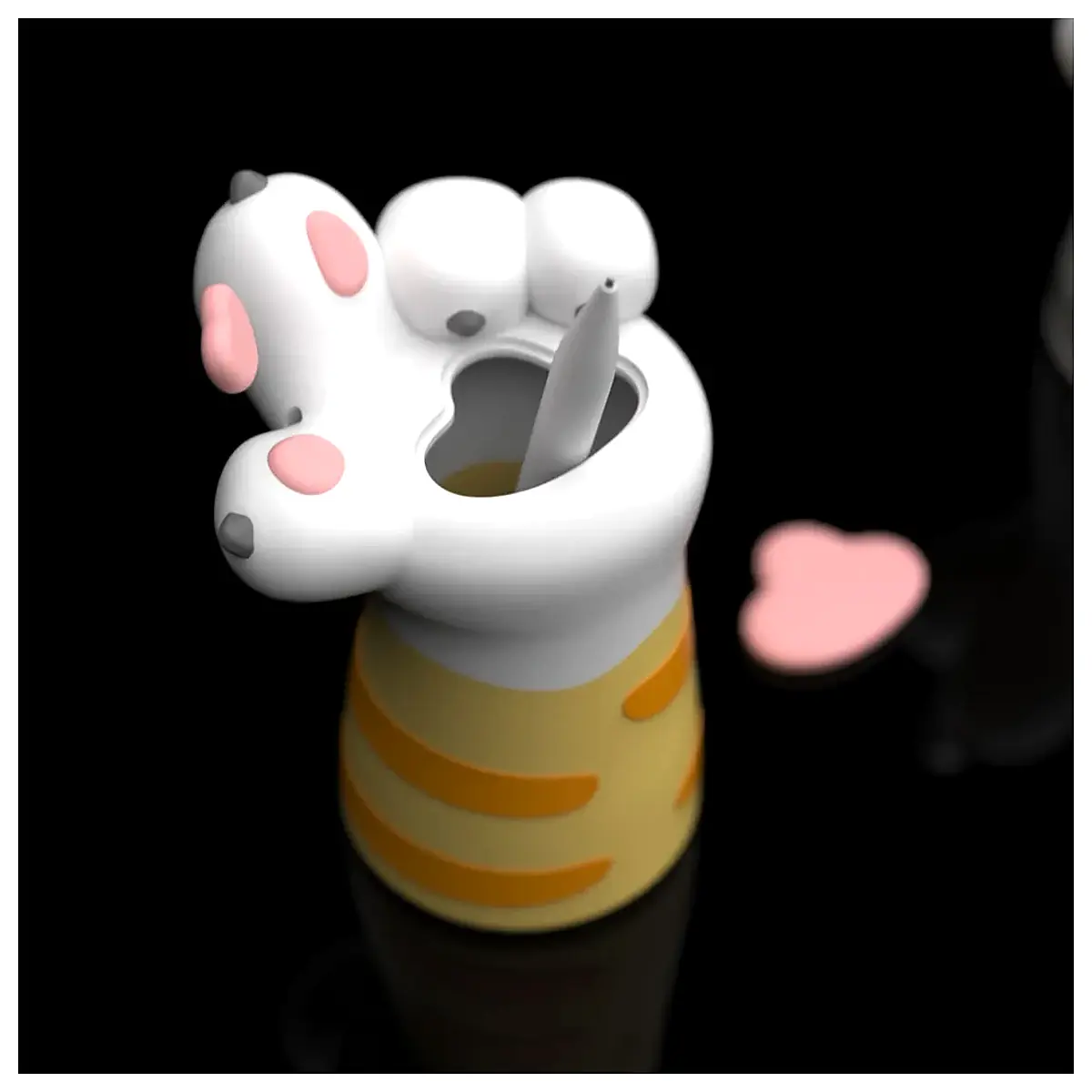 Cute Cat Paw Pen Holder Piggy Bank Cat Decor Desk Organizer Creative Gift Pet Figurine