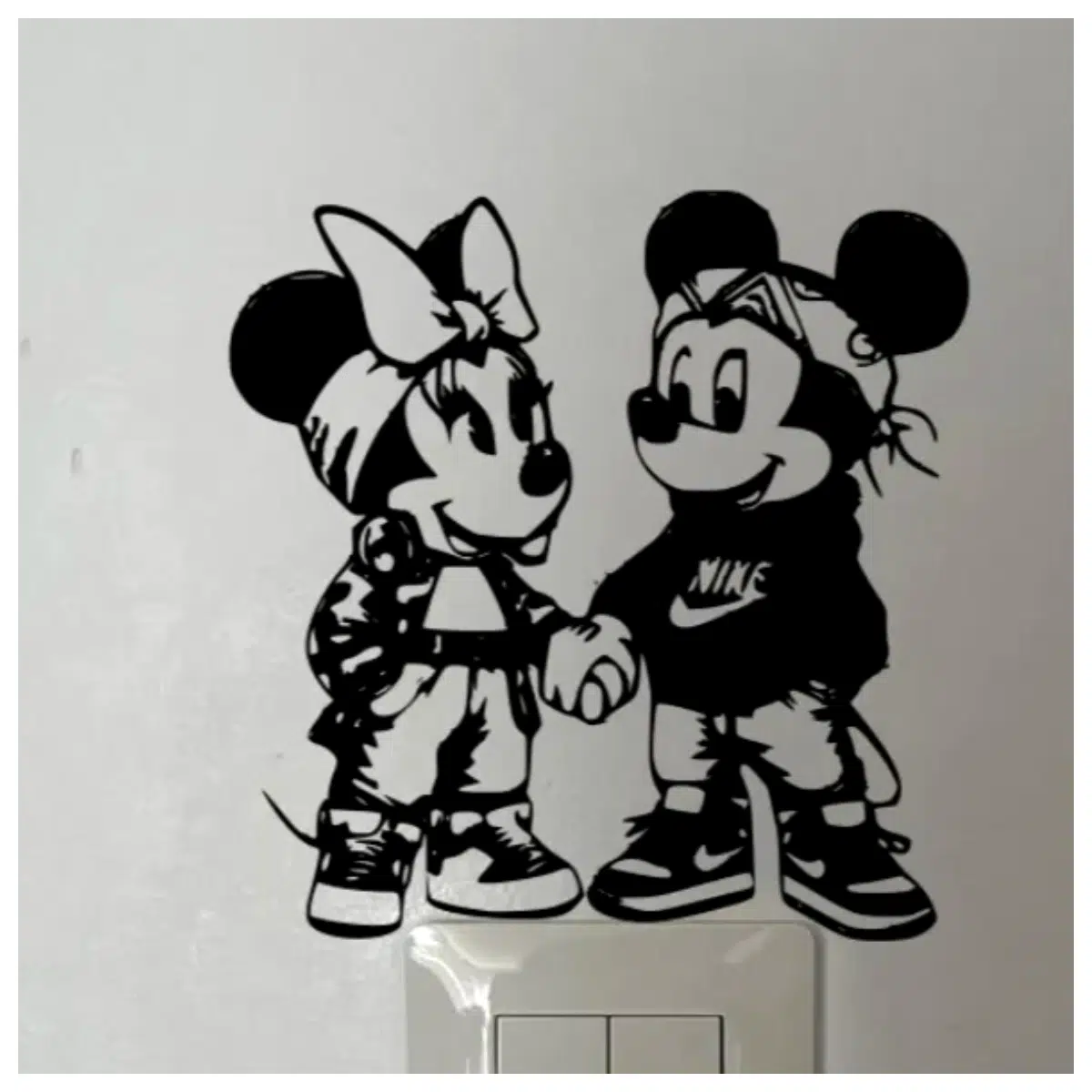 Mickey Mouse Wall Decor Vinyl Stickers Cartoon Wall Art Mickey Minnie Decals Wall Decorations Kids Birthday Gift
