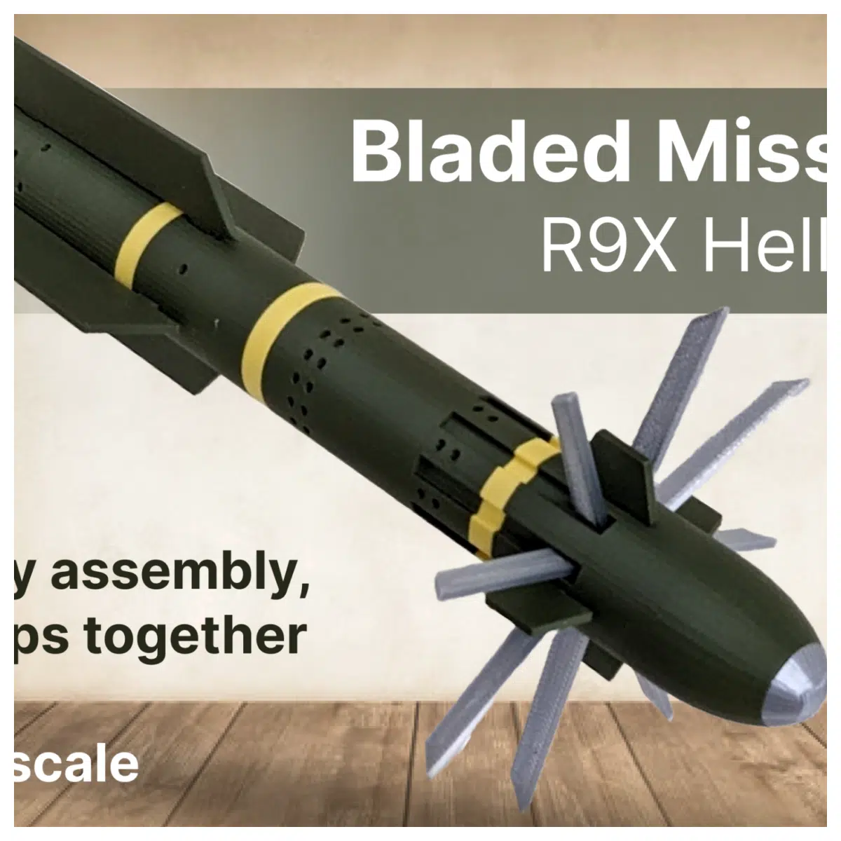 Hellfire R9X Missile Cutter Blades Missile Defense System Parts Shooting Accessories Missile Interception Tools
