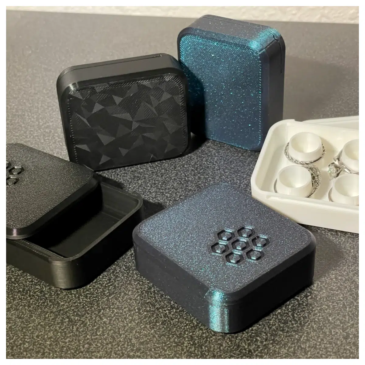 Ring Box Sliding Lid Container Jewelry Box Gift Box Storage for Rings Wedding Anniversary Keepsake Accessories