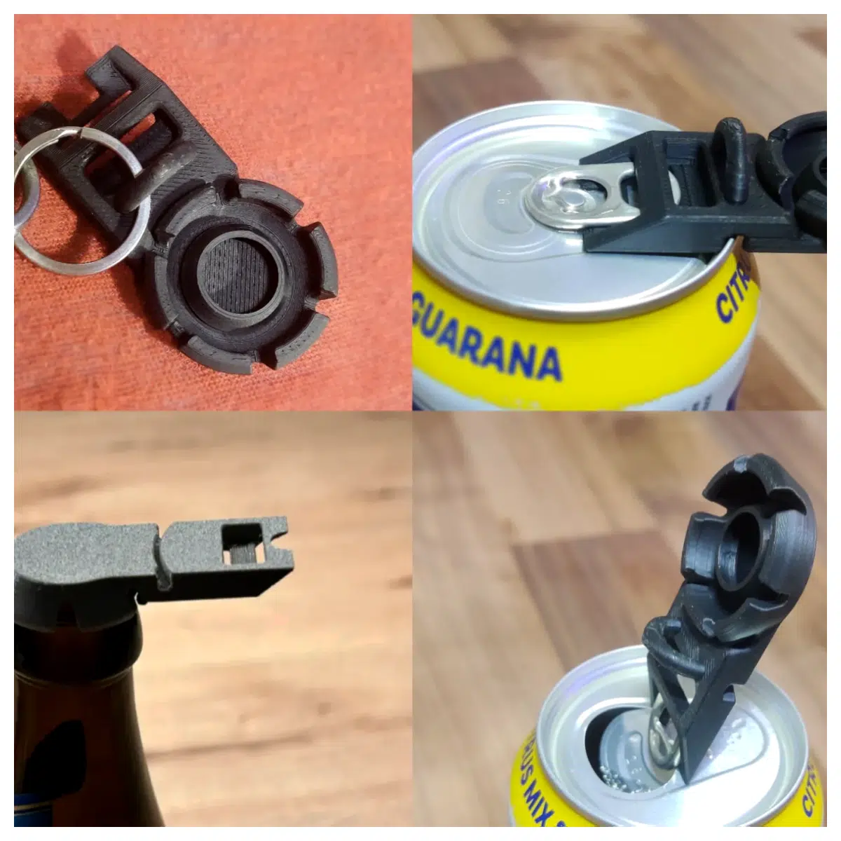 Bottle Opener Keychain 3D Printing Model Bottle Opener Parts Easy Print Accessory Corkscrew Tool